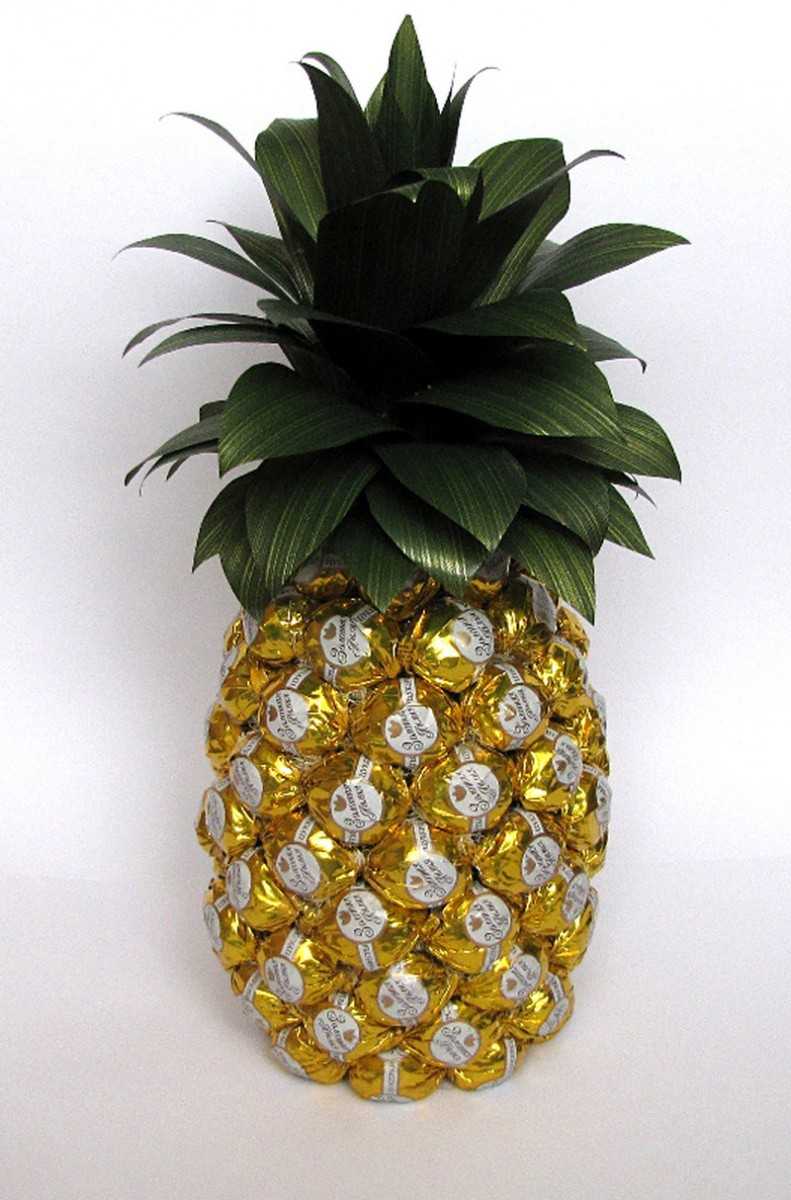 DIY-ananas van snoep en champagne: stap voor stap een fles maken - een masterclass voor beginners, foto, video