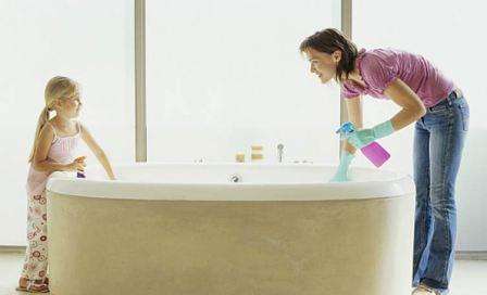 Czyszczenie kąpieli w domu, środki, metody