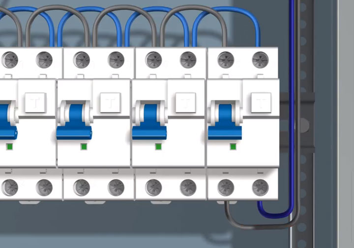 свързване на кабела за подово отопление чрез diffautomat