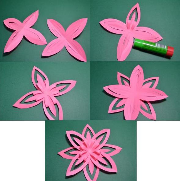 Papierowe kwiaty - schematy i szablony do tworzenia papierowych kwiatów etap 13