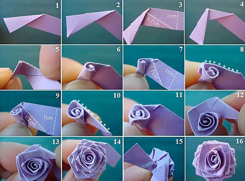 origami róża z papieru
