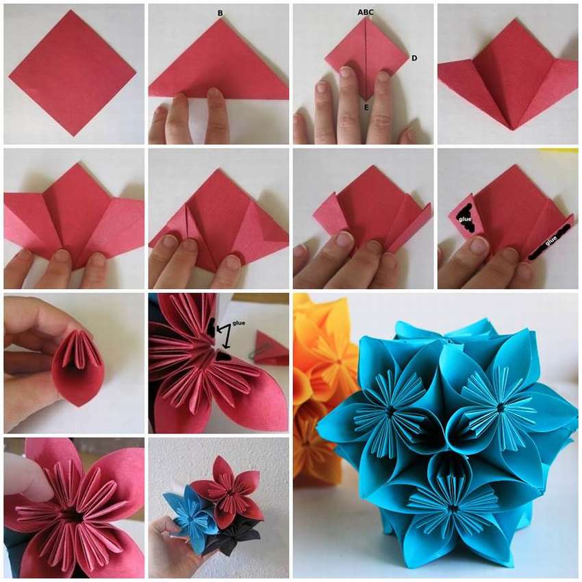 kwiat origami kusudama