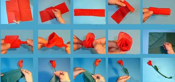 DIY napkin flowers