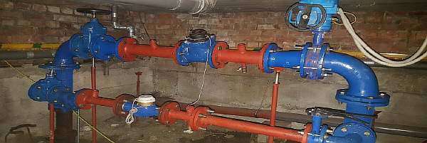 Water meter unit in the basement