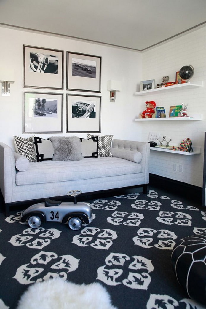 cushions on the children's sofa