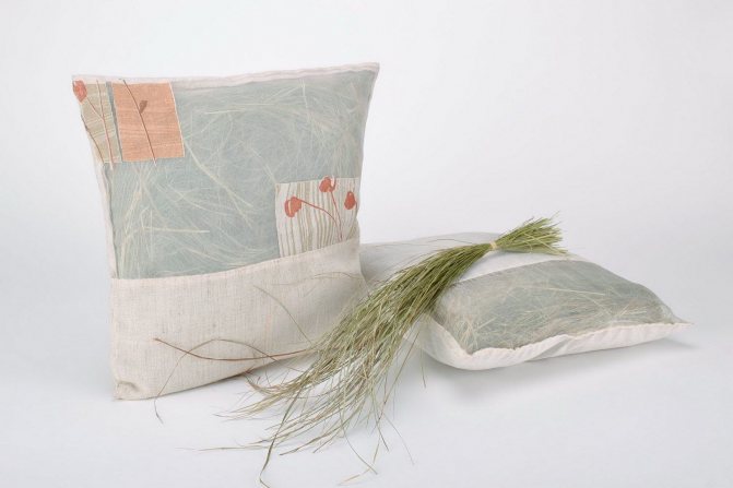 pillows with herbs