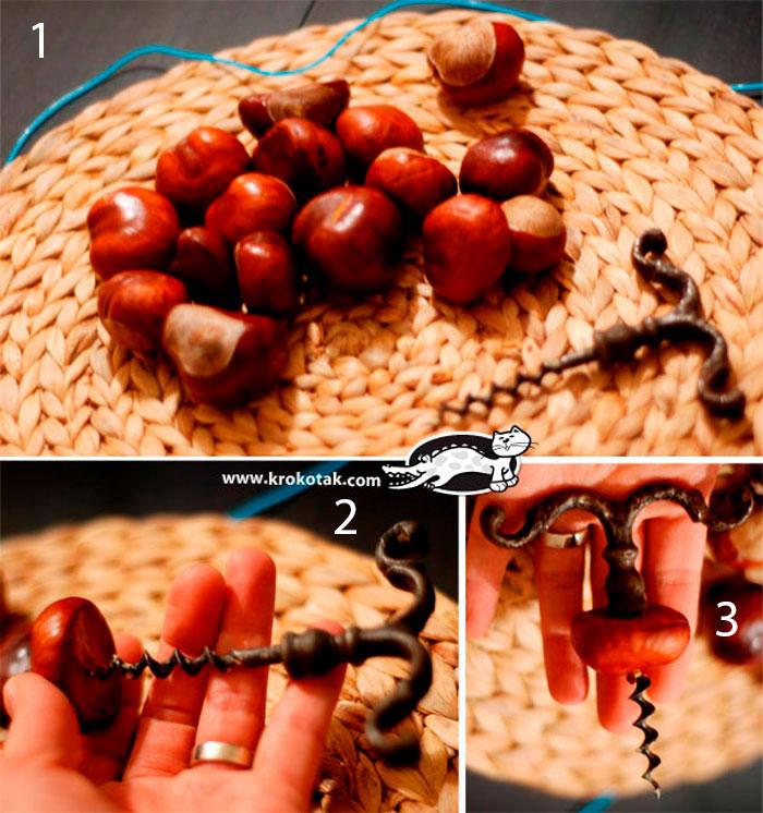DIY rękodzieło kasztanowe dla dzieci