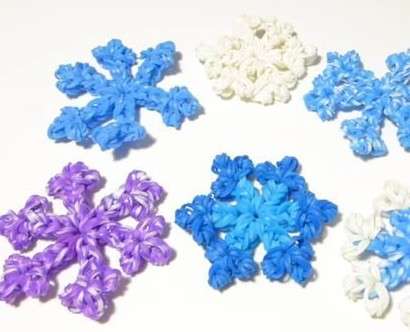 How to weave a snowflake from rubber bands. Photo and video