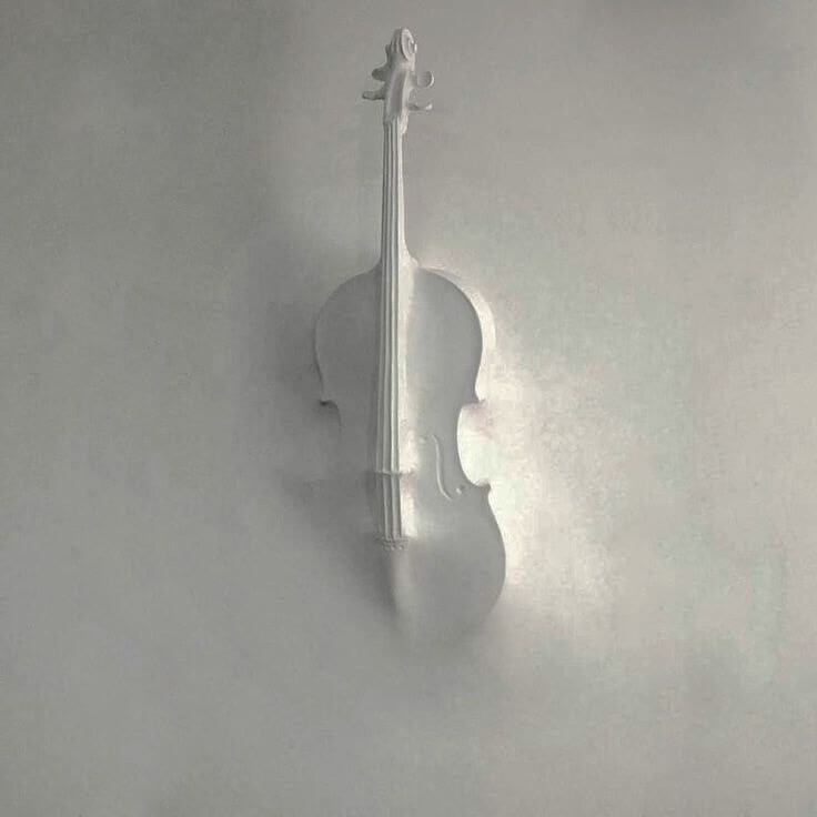 Wolumetryczny obraz 3D muzycznych skrzypiec, który pozostaje do przepięknego ubicia rysunkiem