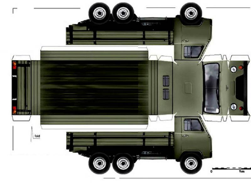 Truck template for cutting and gluing