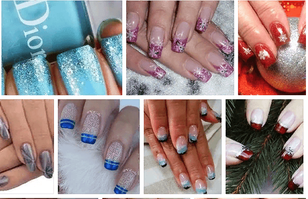 pomysł manicure Noworoczna kurtka