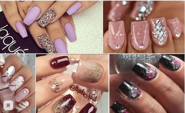 pomysł manicure Noworoczna kurtka