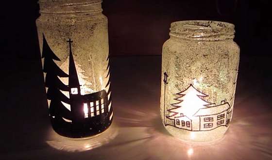 zrób to sam świąteczne świeczniki ze słoików zdjęcie