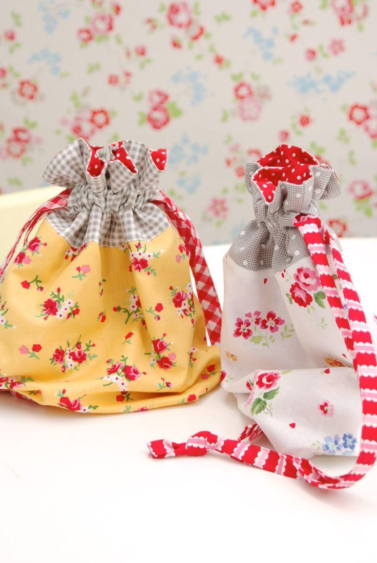 How to sew a bag with ties - DIY bags for gifts and herbs
