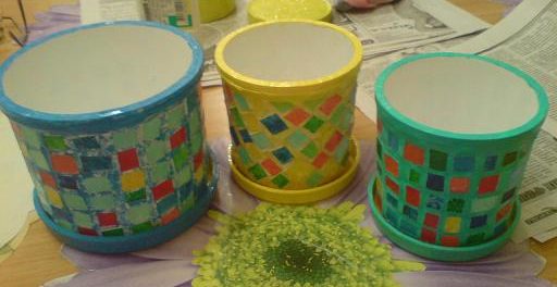 crafts from mayonnaise buckets photo