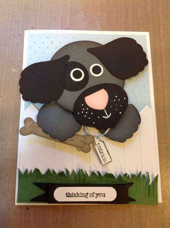 happy new year card with dog