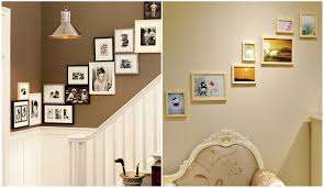 Multi-frames aan de muur kunnen op verschillende niveaus worden geplaatst om een ​​trap te simuleren. Dergelijke composities zien er prachtig uit in gangen of bij de trap.