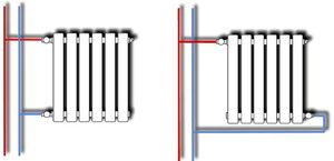 A radiátorok csatlakoztatásának oldalsó módja