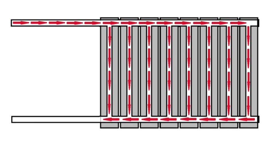 fűtési radiátorok oldalsó kapcsolási rajza