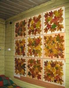 wanddecoratie met herfstbladeren