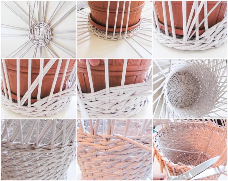 Weaving baskets and other interior items from newspaper tubes: master classes, video instructions