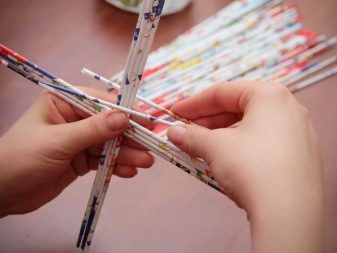 Weaving baskets and other interior items from newspaper tubes: master classes, video instructions