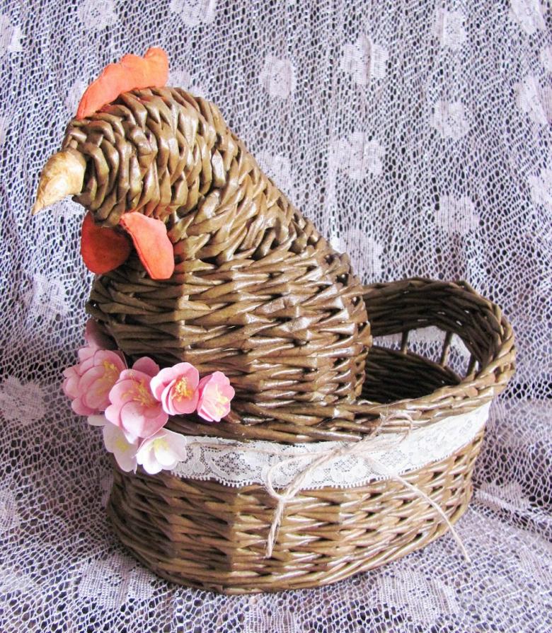 Weaving baskets and other interior items from newspaper tubes: master classes, video instructions