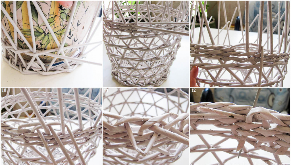 Weaving baskets and other interior items from newspaper tubes: master classes, video instructions