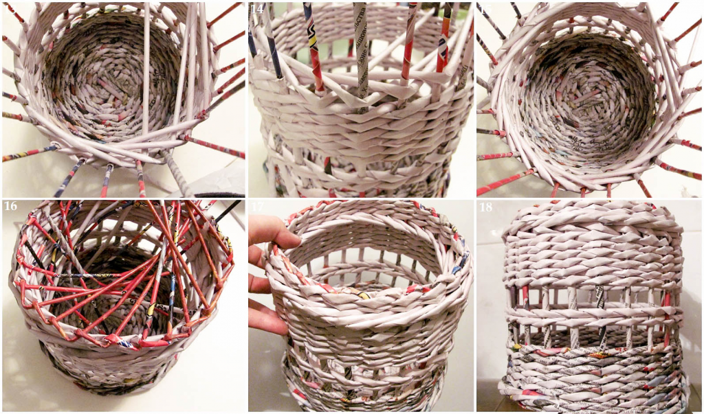 Weaving baskets and other interior items from newspaper tubes: master classes, video instructions