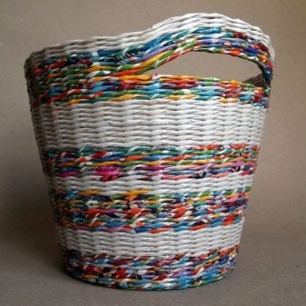 Weaving baskets and other interior items from newspaper tubes: master classes, video instructions