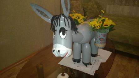 should make flower pots that your donkey will transport. The biggest bottle should be you