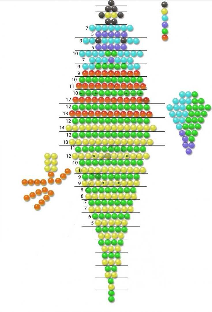 Knutselen van kralen met schema's: fotovoorbeelden en video's --- instructies, een beschrijving van het maken van ambachten van kralen