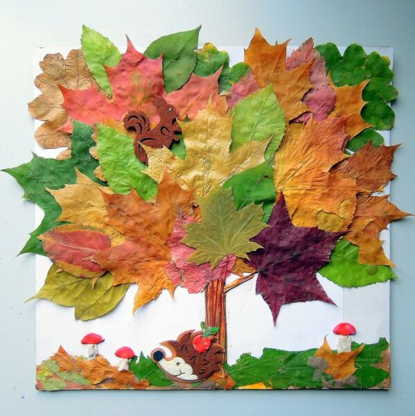 Направи си сам есенни занаяти от листа (всички нови артикули за деца в детска градина и училище) етап 18