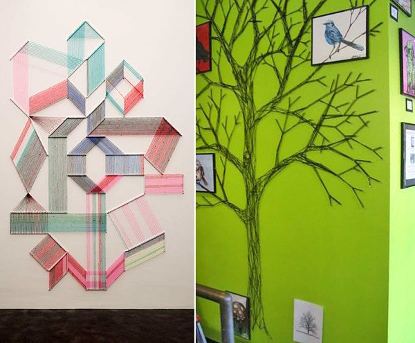 fali dekoráció húros art technikával