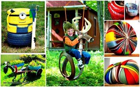 Wil je een speelhoek maken voor kinderen? Maak dan een slinger van banden.
