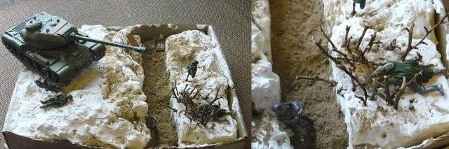 Prepare a solution of alabaster or gypsum and put it in a box so that you get a small trench