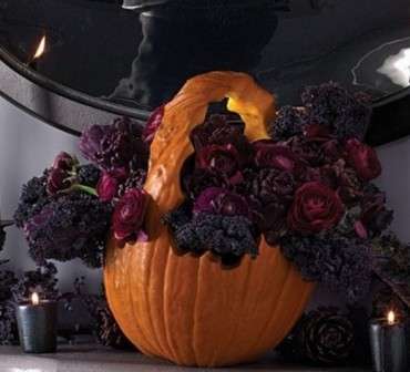 basket carved from pumpkin