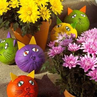 funny autumn crafts: cats