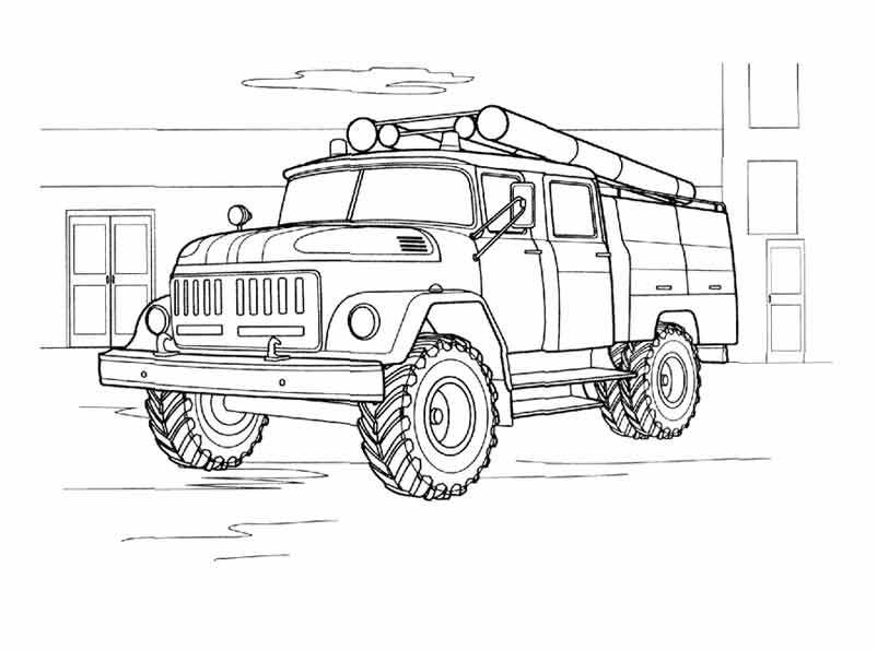 Fire truck pencil drawing: how to draw for kids and beginners