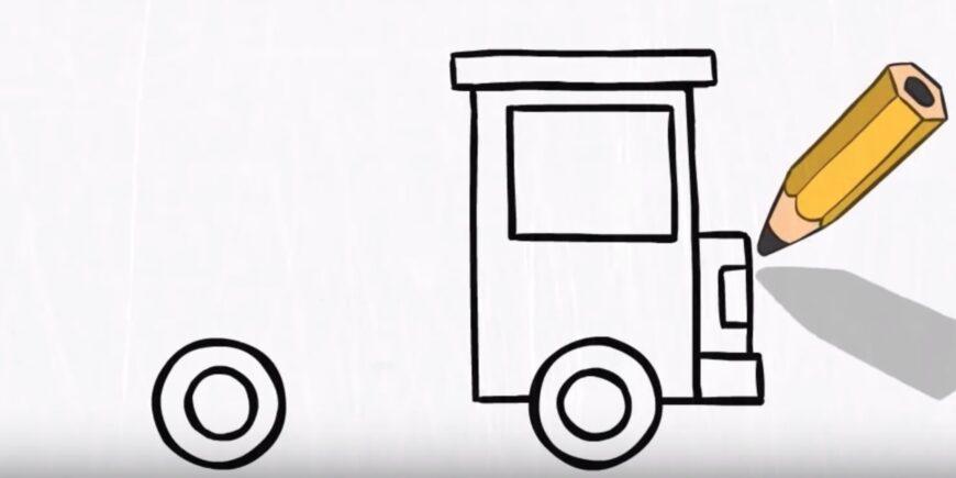 Fire truck pencil drawing: how to draw for kids and beginners