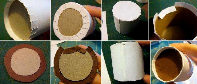 After that, you need to cut out a circle of white cardboard to decorate the bottom.