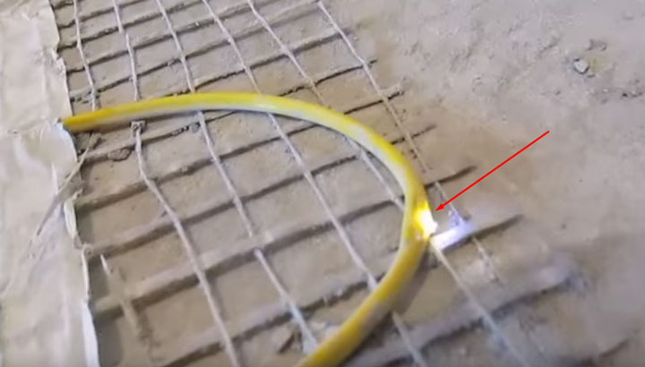 the place of damage to the heating mat cable how to find