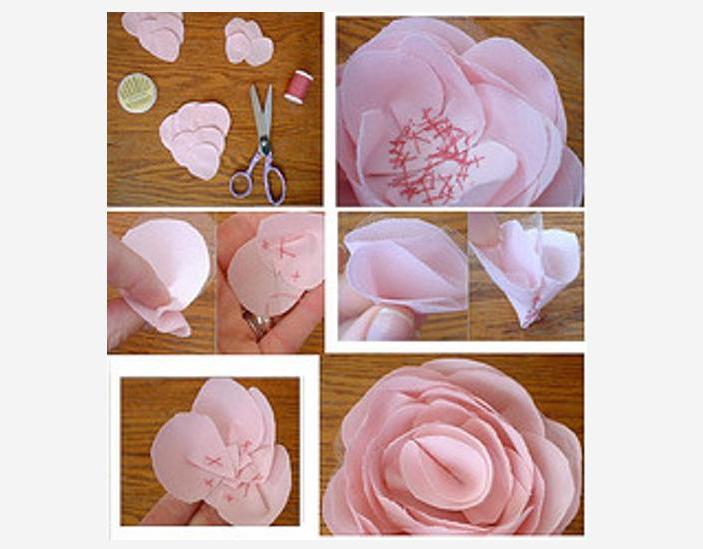 DIY fabric roses