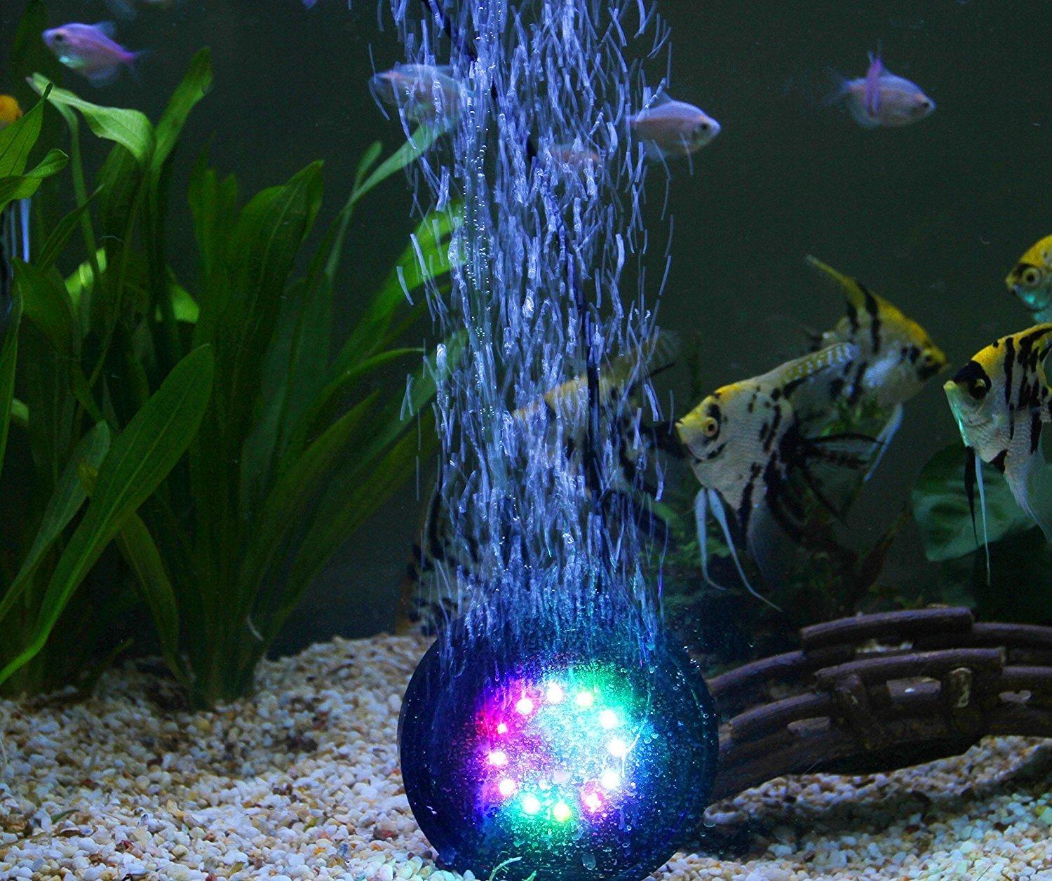 Backlit aquarium decor