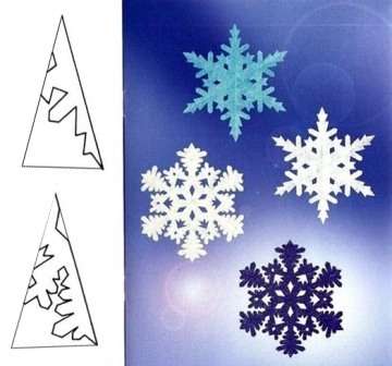 Hoe snij je een mooie sneeuwvlok. Sjablonen. schema's