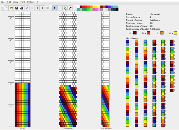 When we start to set the bracelet, focus on the first column