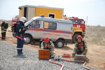 Gasservice medewerkers aan het werk