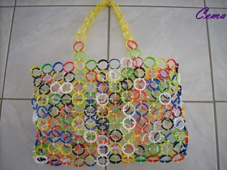 Idea number 4. Bag of rings from plastic bottles