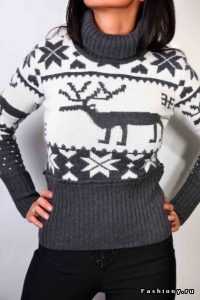 Плетене на пуловер с елени по схемата с фото и видео съпровод