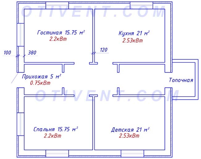 Планът на първия етаж на селска къща е 100 кв. М.